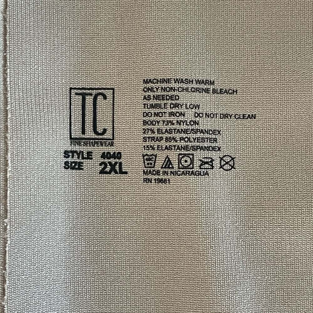 TC Fine Shapewear Style 4040 Full Slip Torsette Nude Size 2XL