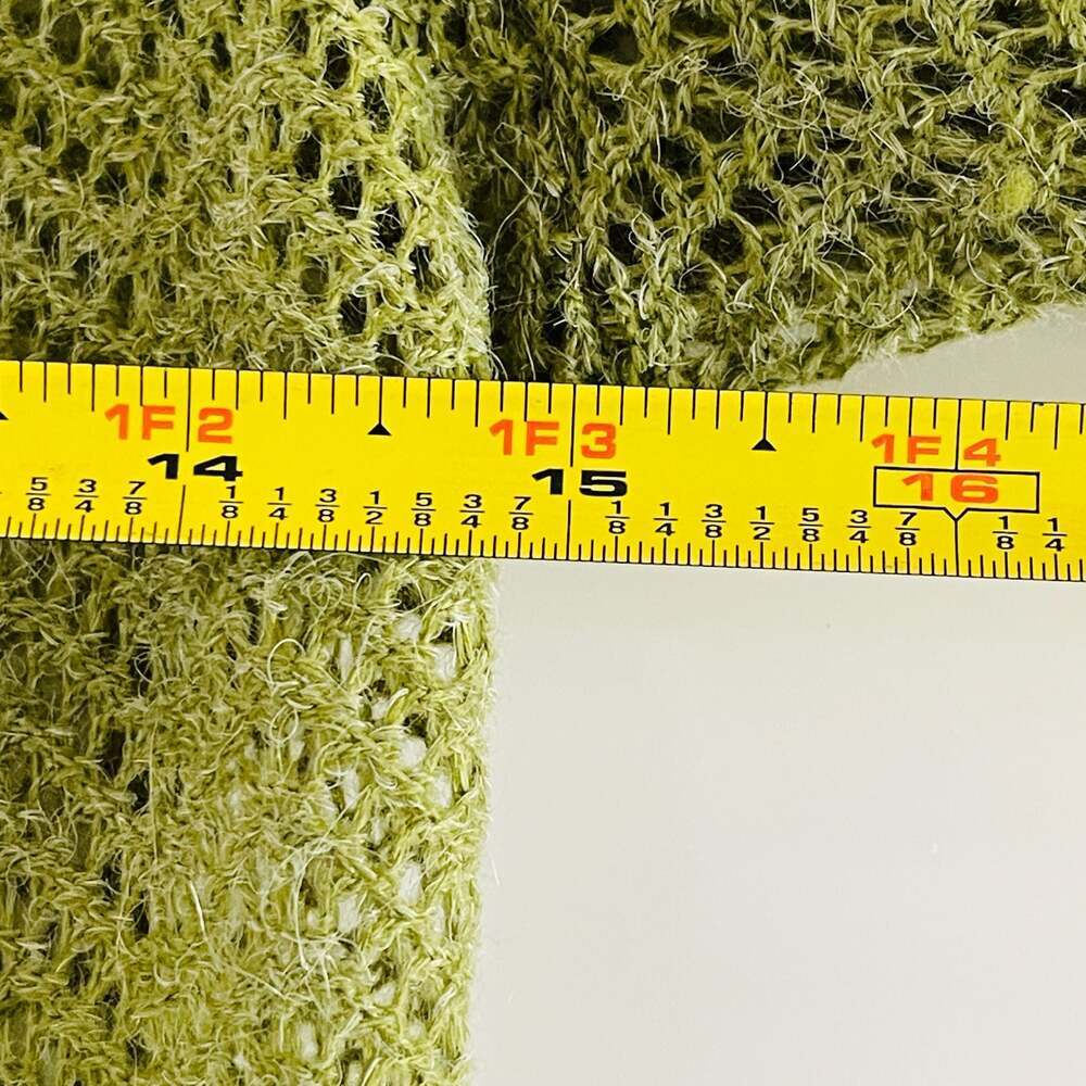 DeCo U.S.A. Olive Green Open Knit Crochet Style Cardigan