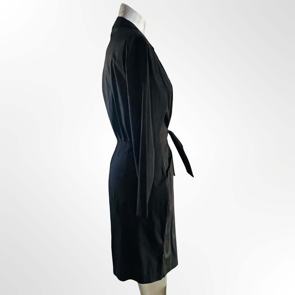 Tahari Black Front Twist V-Neck Midi Dress Size US 12