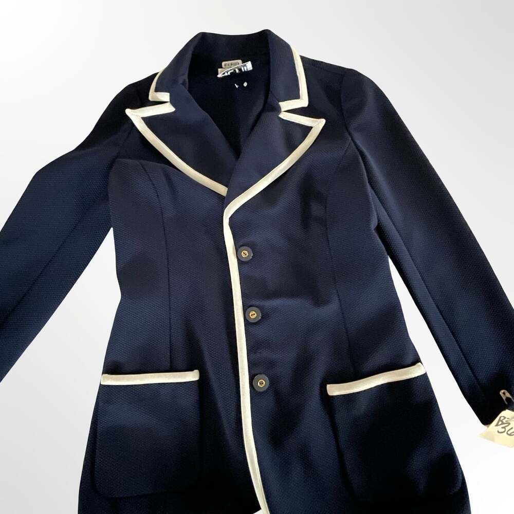 Act III Vintage Navy Blue Contrast White Trim Blazer