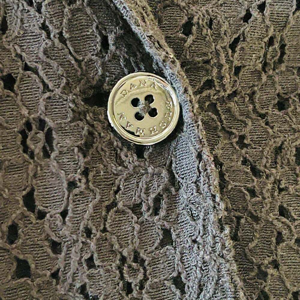 Dana Buchman Women's Black Eyelet Lace One-Button Blazer Jacket