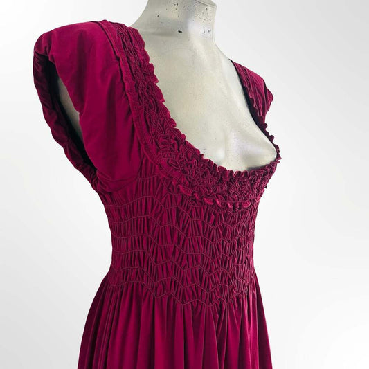 Max Studio Specialty Products Fuchsia Smocked Mini Dress Size L