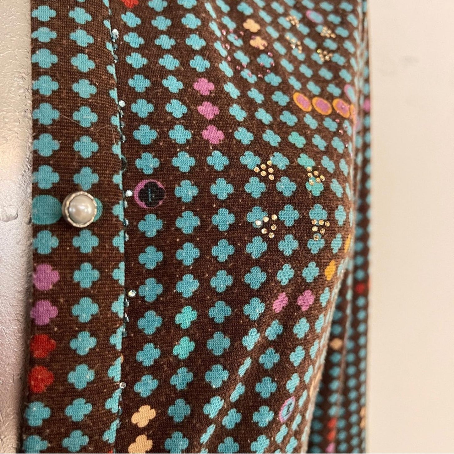 Vintage Stylish Green Polka Dot Women's Jacket in size M
