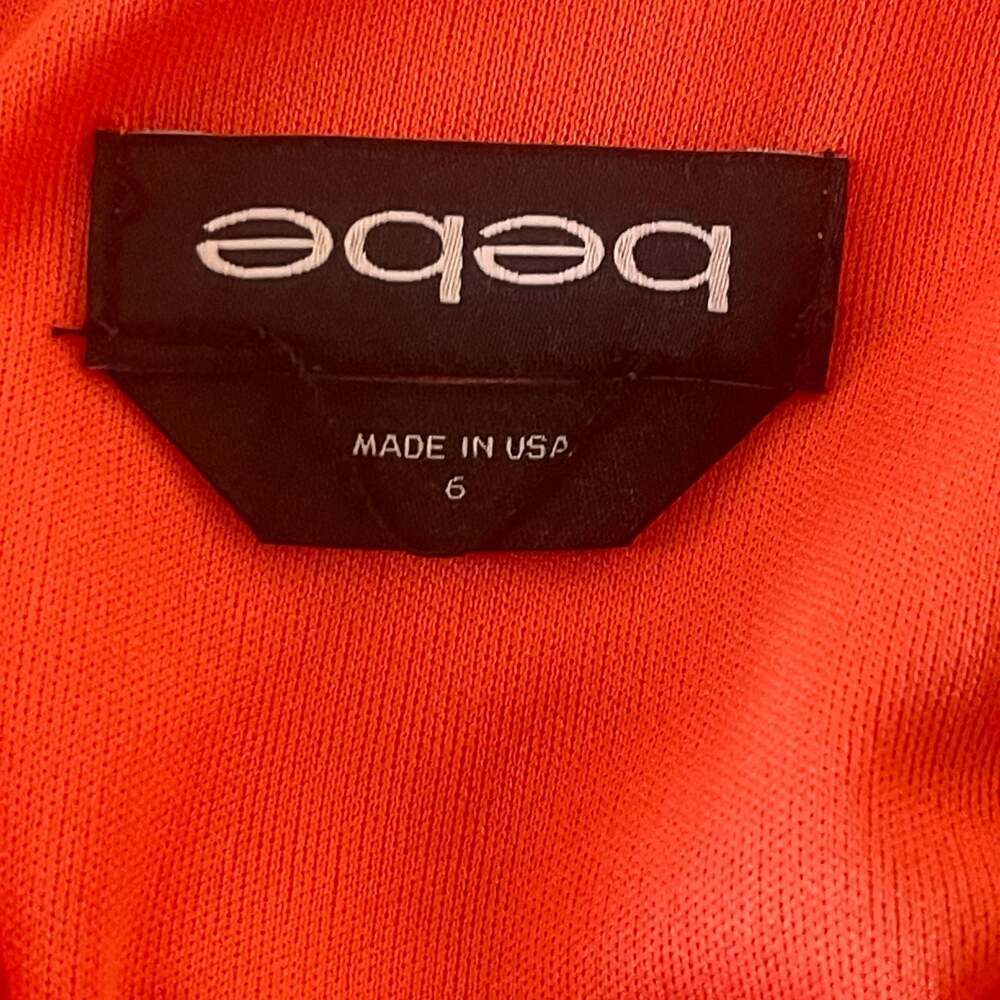 Bebe Tangerine Halter Bandage Midi Dress