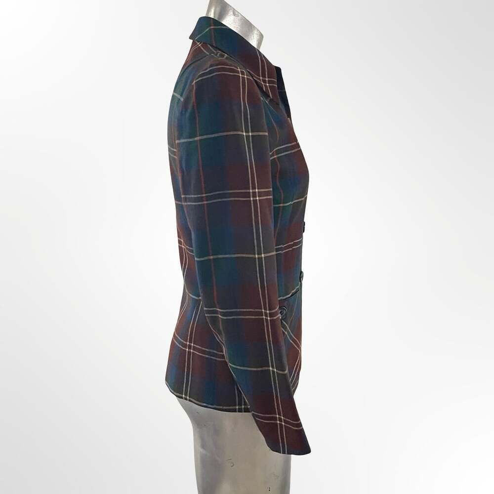 Arthur Jay Vintage Tartan Plaid Wool Blazer Jacket with Pockets
