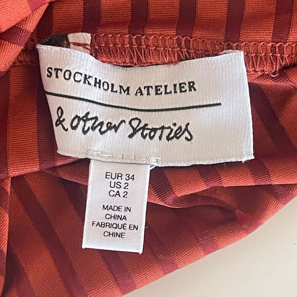 & Other Stories Stockholm Atelier Sleeveless Striped Mock Neck Top