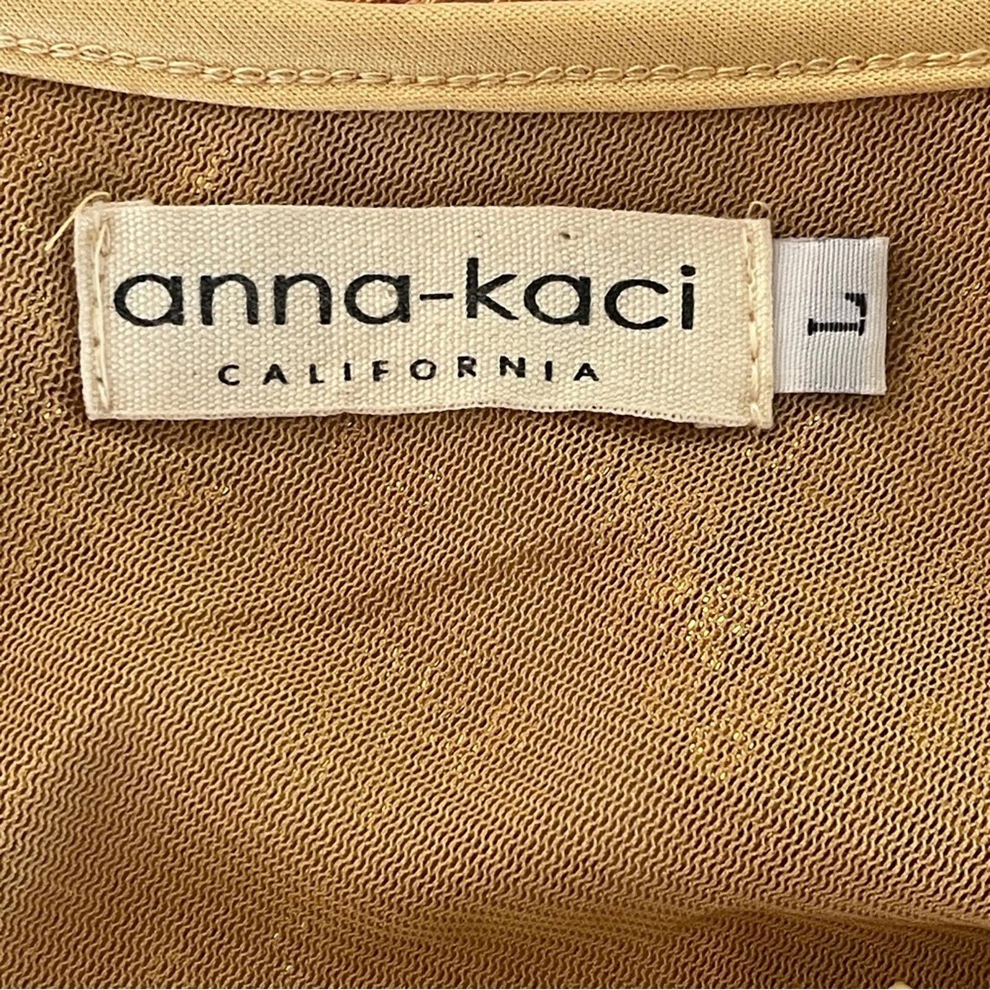 Anna Kaci Elegant Gold Fringe Dress size L