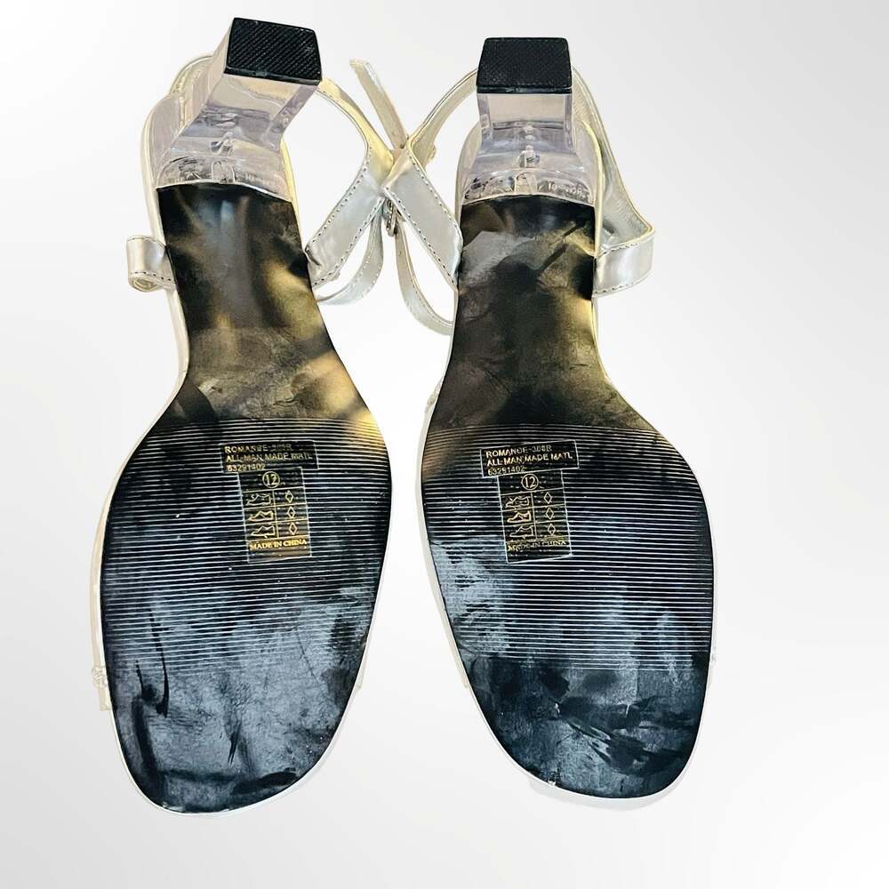 Fabulicious Romance-308R Rhinestone Accent Clear Lucite Block Heel Sandals