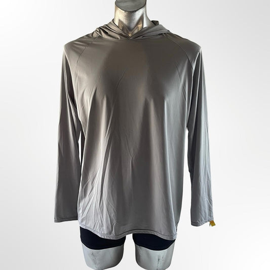 Two Red and Gray Hooded Long Sleeve Training Shirts Size M