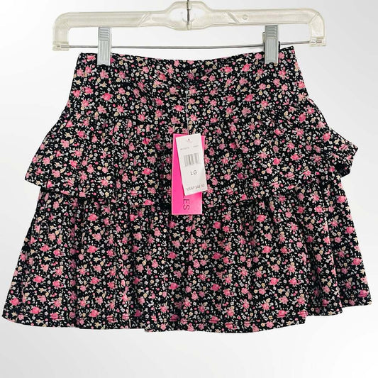 With Jules Women's Floral Print Tiered Mini Skirt