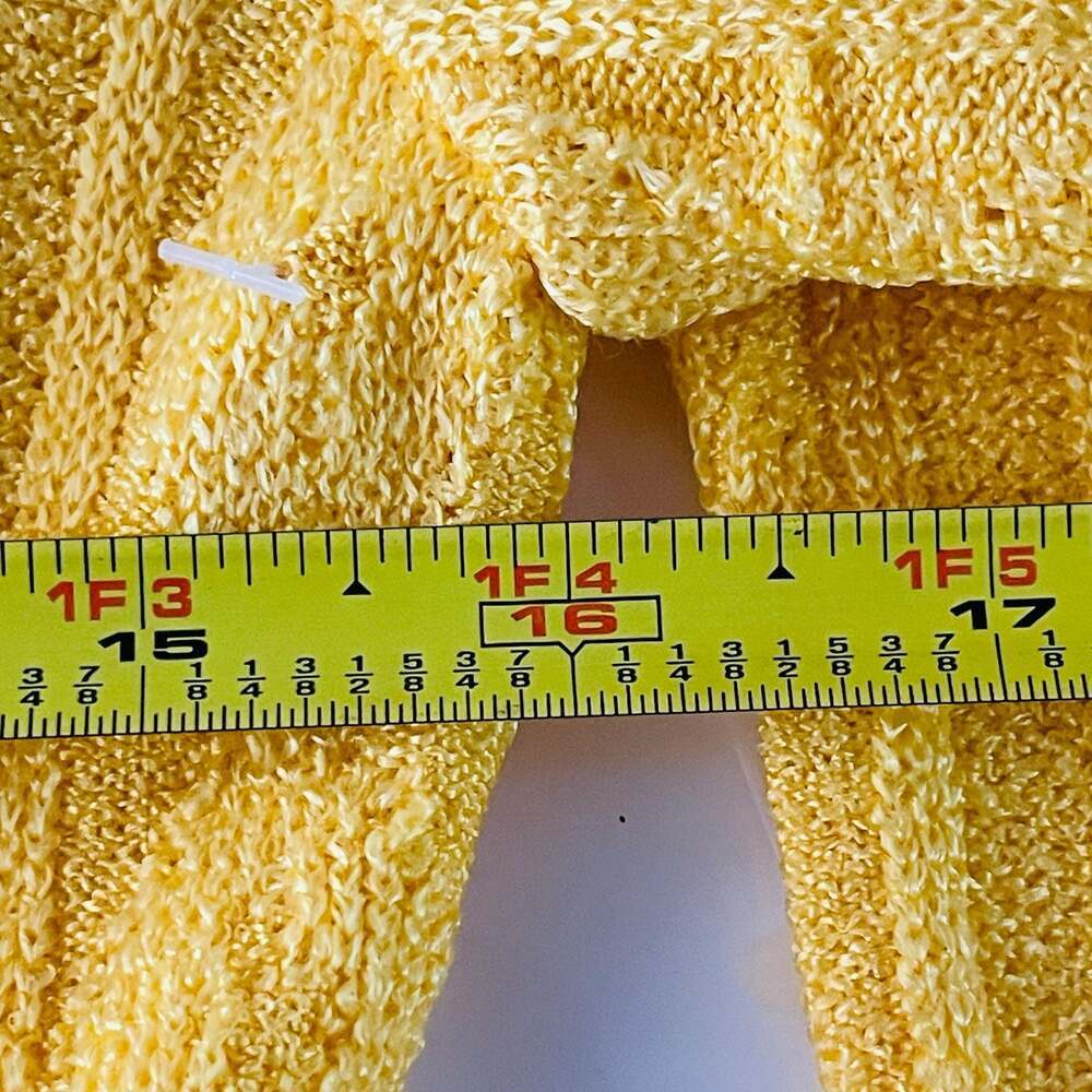 Vintage Yellow Cable Knit Button Cardigan Sweater with Pockets