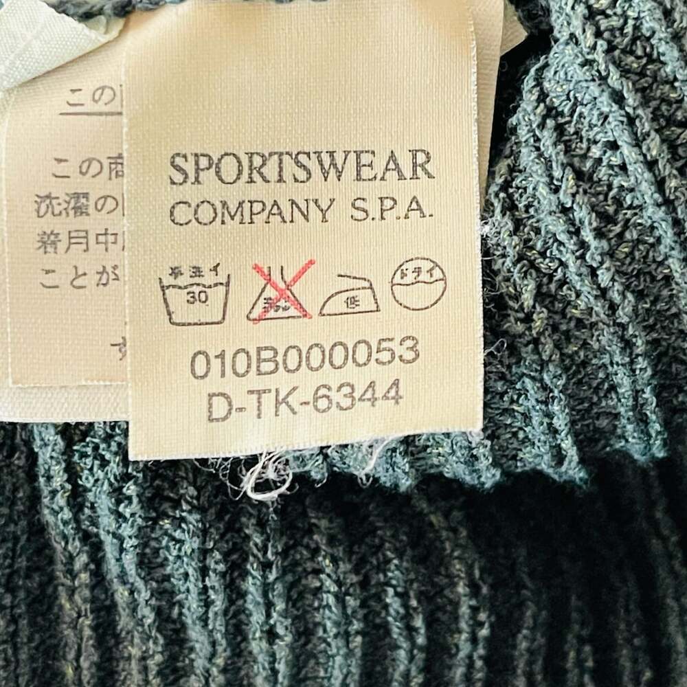 Vintage C.P. Company Full Rib Knitted Cotton Long Sleeve Polo Sweater