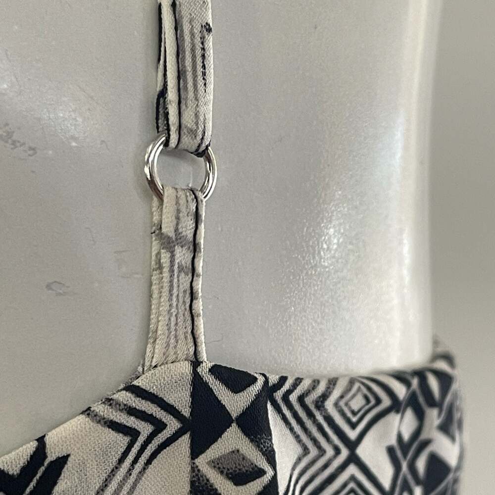 Parker 100% Silk Geometric Aztec Print Tiered Cami Top