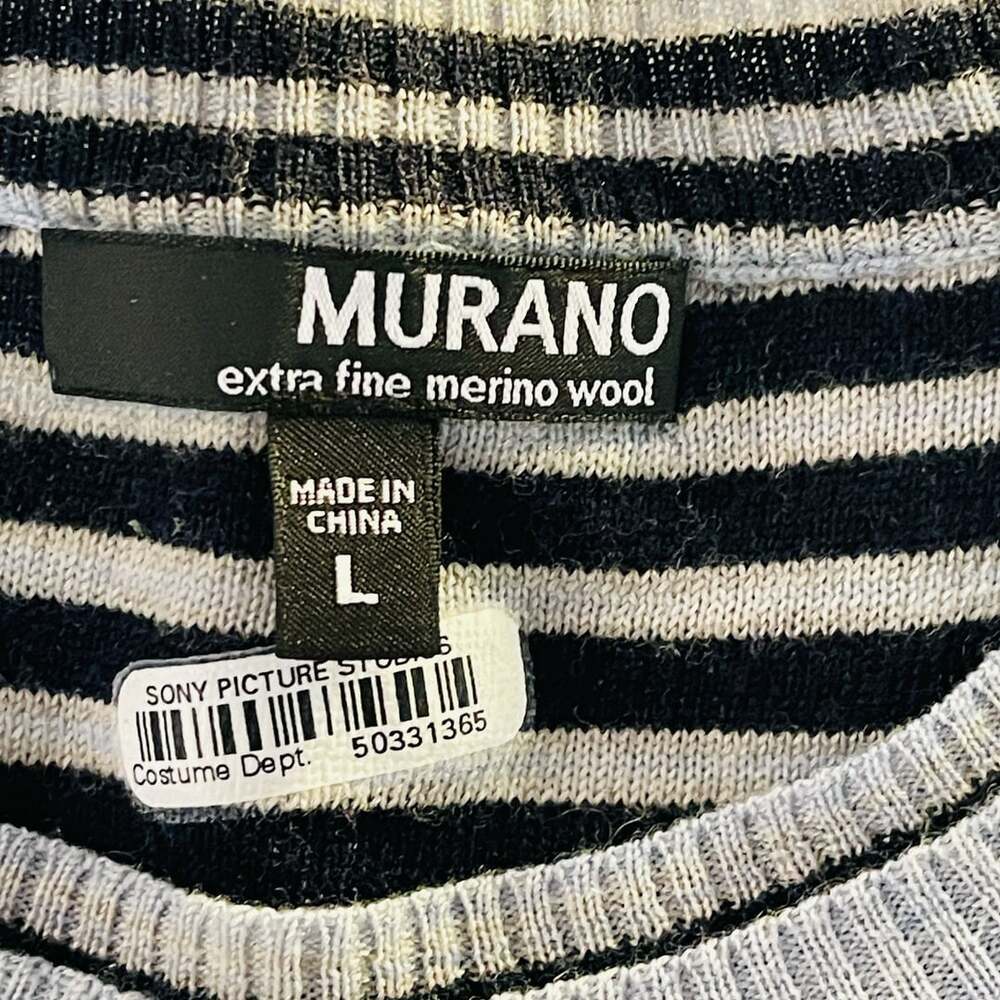 Murano Men's Extra Fine Merino Wool Crew Neck Sweater Light Blue Size L