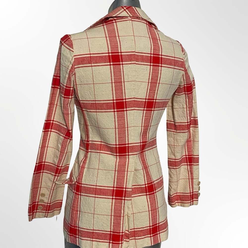 Smythe Patch Pocket Birkin Blazer in Rust Spring Plaid Size 6