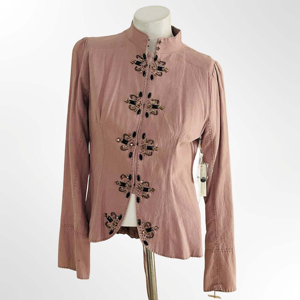 EASEL Army Green Applique Jacket Size 10