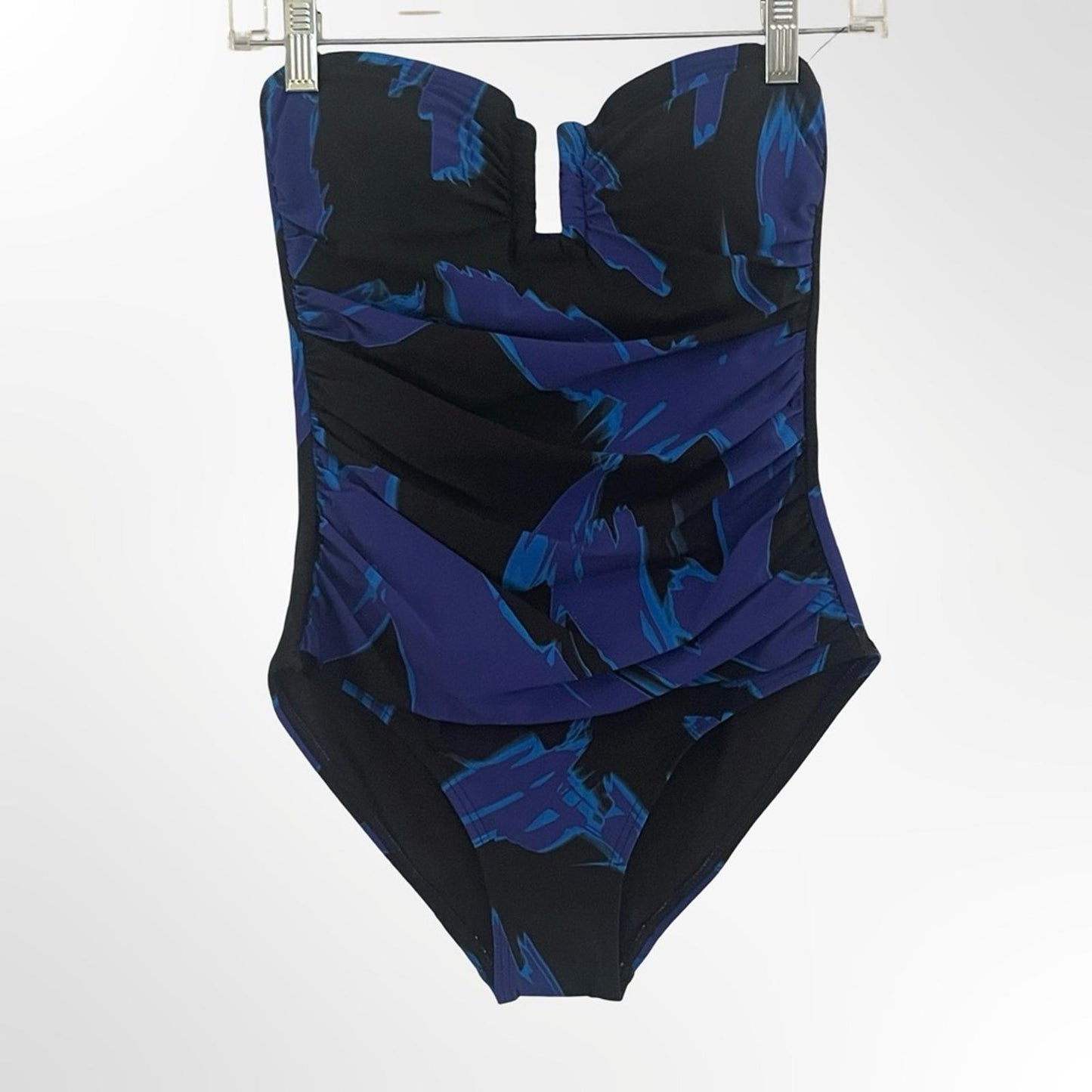 DKNY Black Swimsuit with Blue & Indigo Print size S NWT