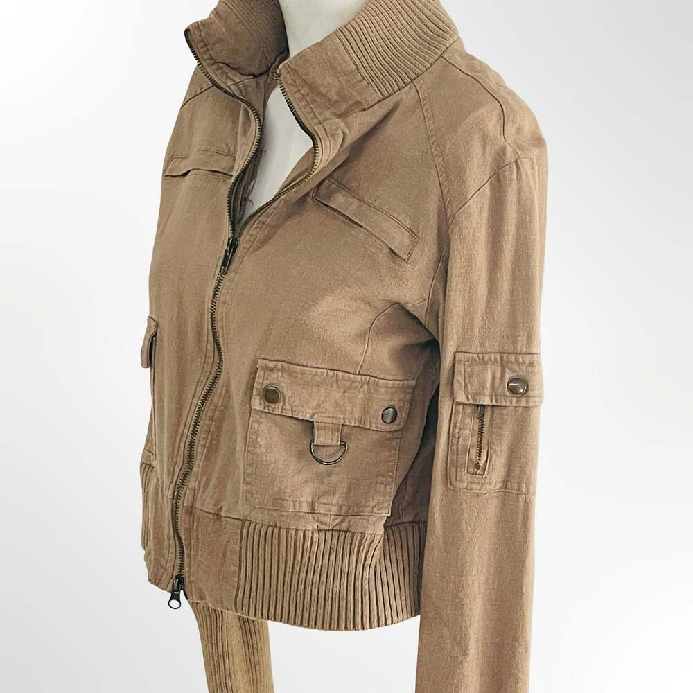 Ashley by 2G International Women's Brown Utility Cargo Jacket, Size Medium