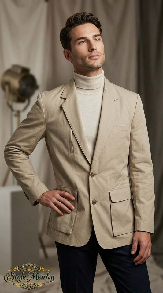Banana Republic Vintage 100% Cotton Safari Utility Blazer Jacket Size 42