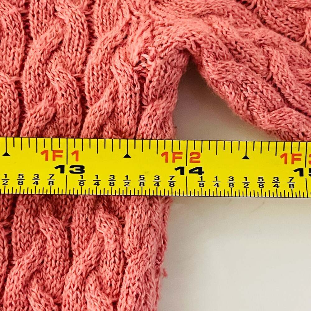Oodji Ultra Pink Cable Knit Short Sleeve Crewneck Sweater Size XS