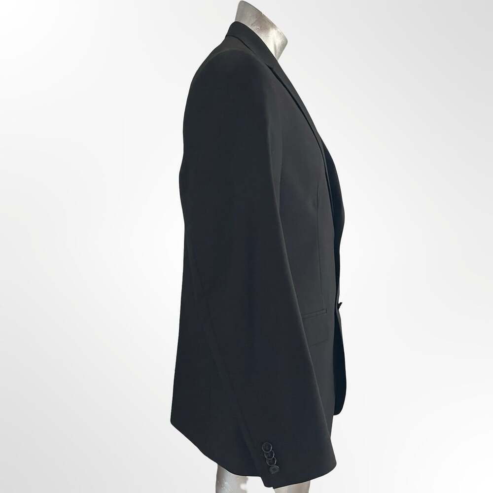 H&M Slim Fit Solid Black Suit Jacket Blazer