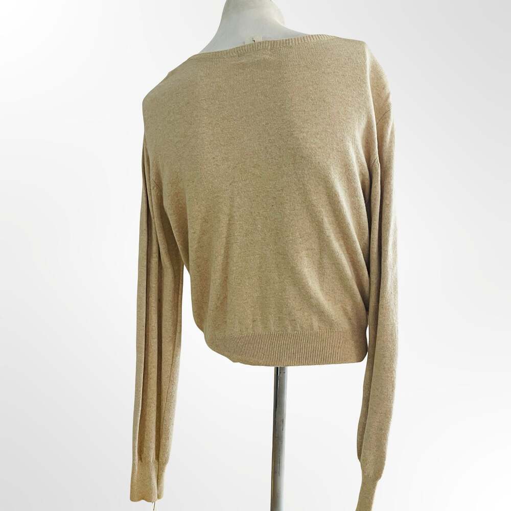 Banana Republic Beige Blend Button Front Crew Neck Cardigan Size L