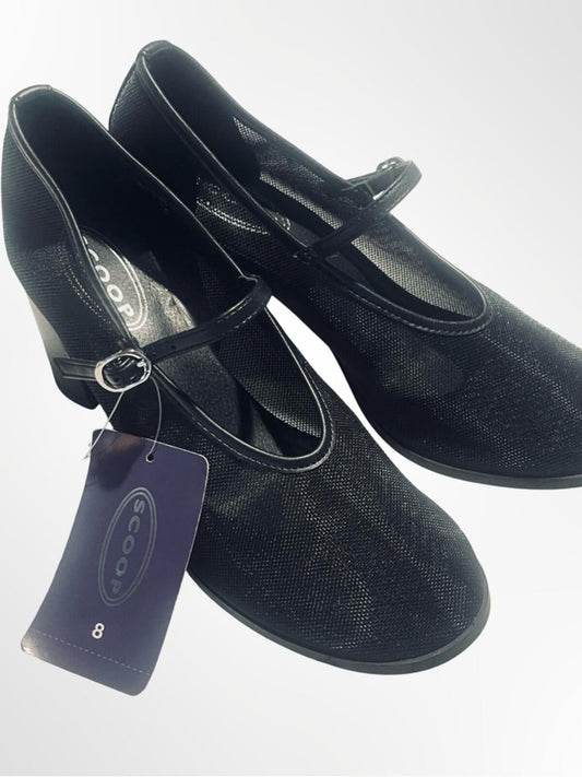 Scoop Black Mary Jane Block Heel Pumps Women's in size 8 NWT