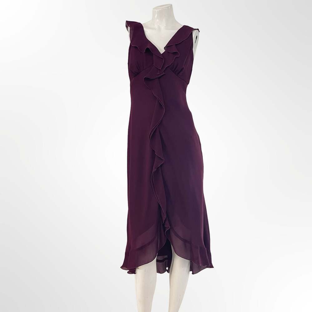 Bisou Bisou Michele Bohbot Sleeveless Ruffle Hem Midi Dress