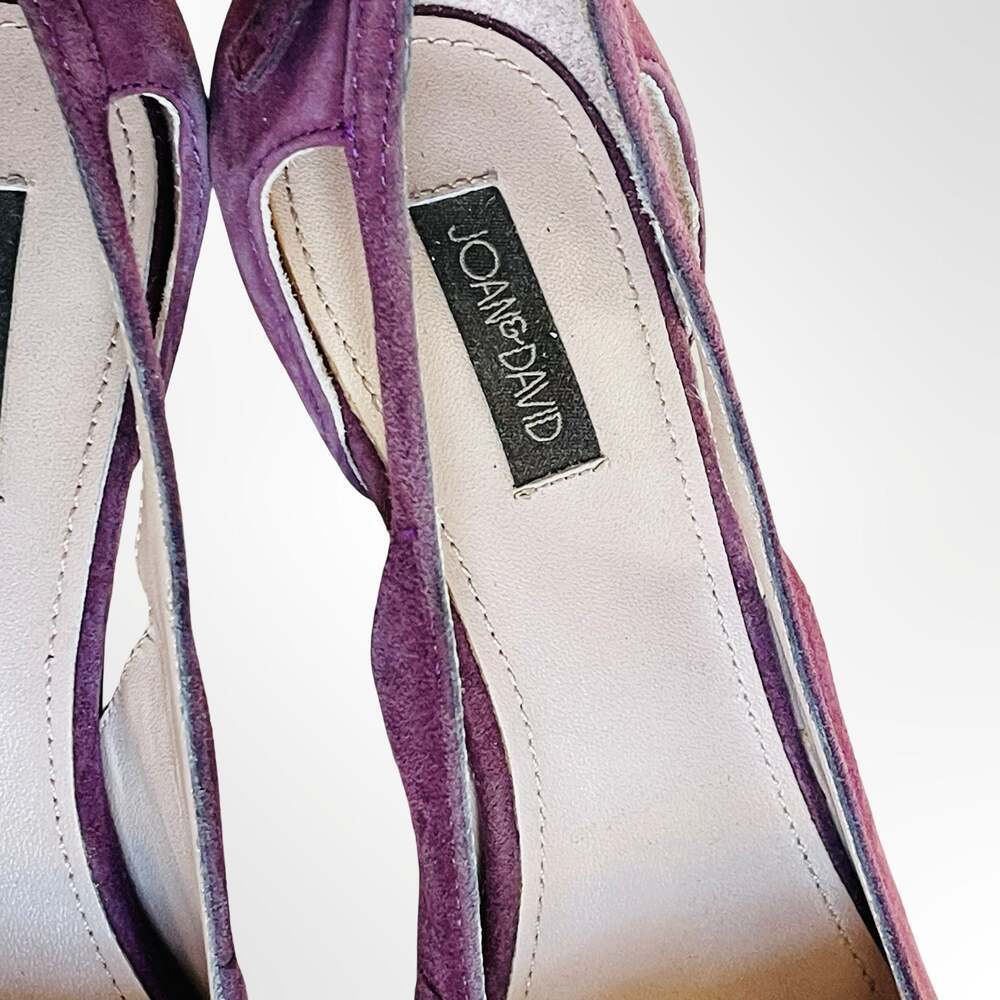 Joan & David Purple Suede Pointed-Toe Heels with Bow Detail