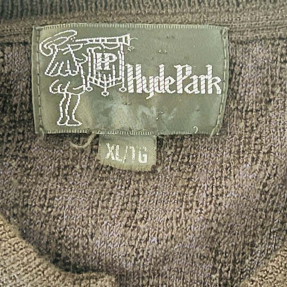 Hyde Park Men's Black Long Sleeve Knit Polo Sweater Size XL