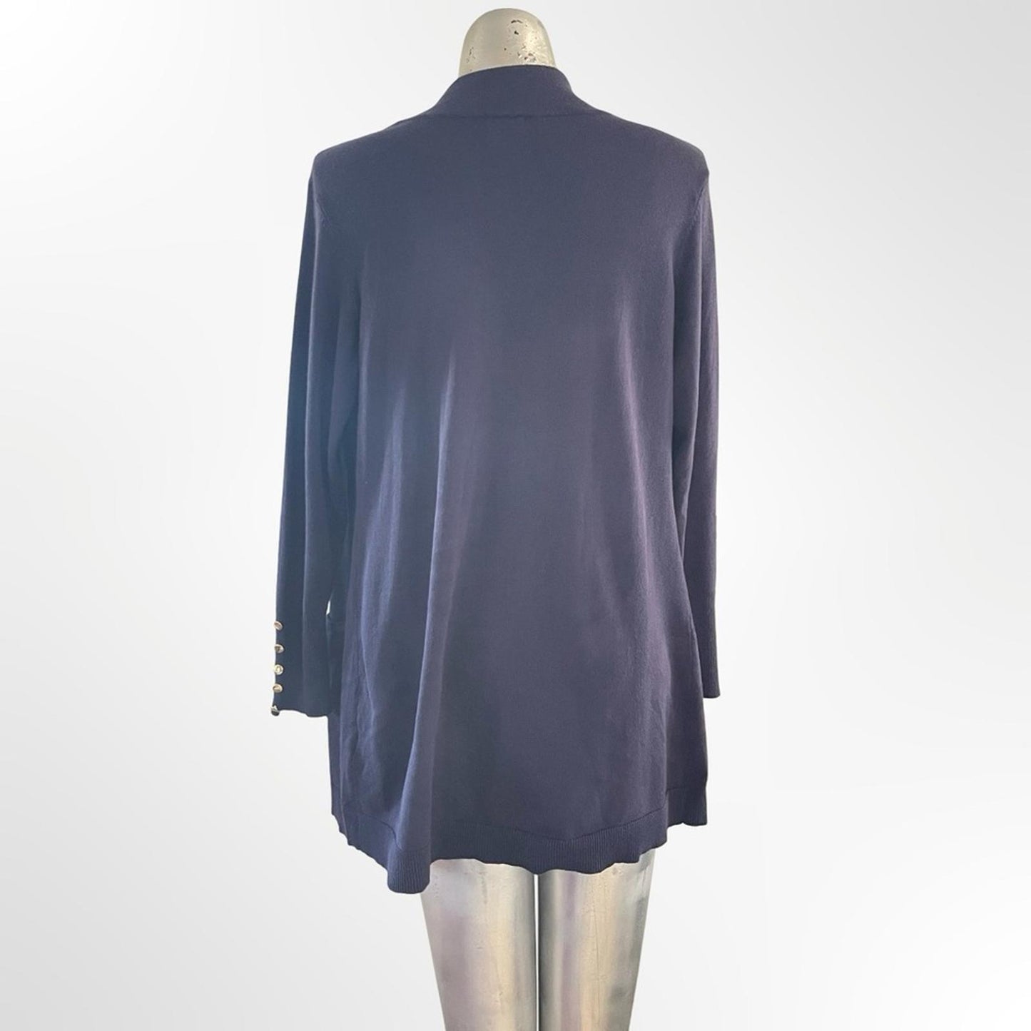 Women's Dark Navy Open-Front Cardigan in size S