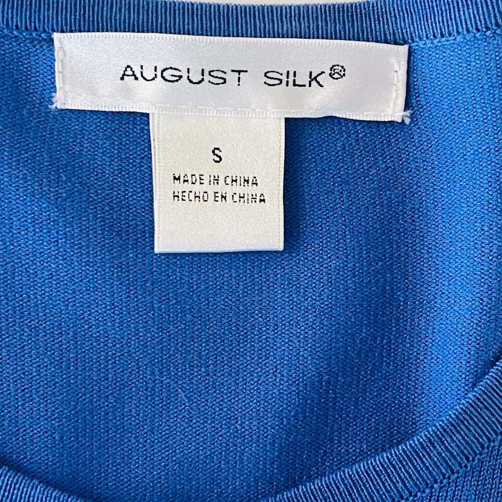 August Silk Classic Royal Blue Crew Neck Cardigan Sweater