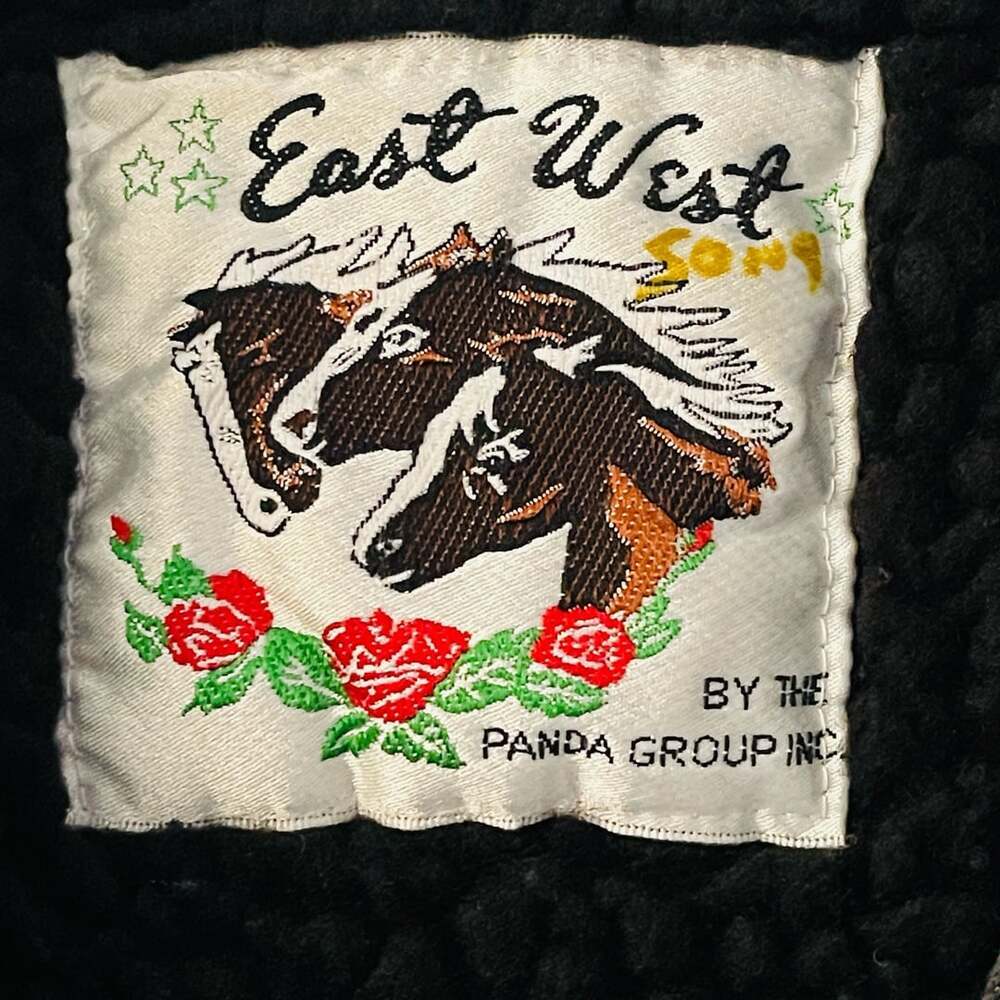 East West By The Panda Group Vintage Acid Wash Denim Moto Jacket w Sherpa Collar