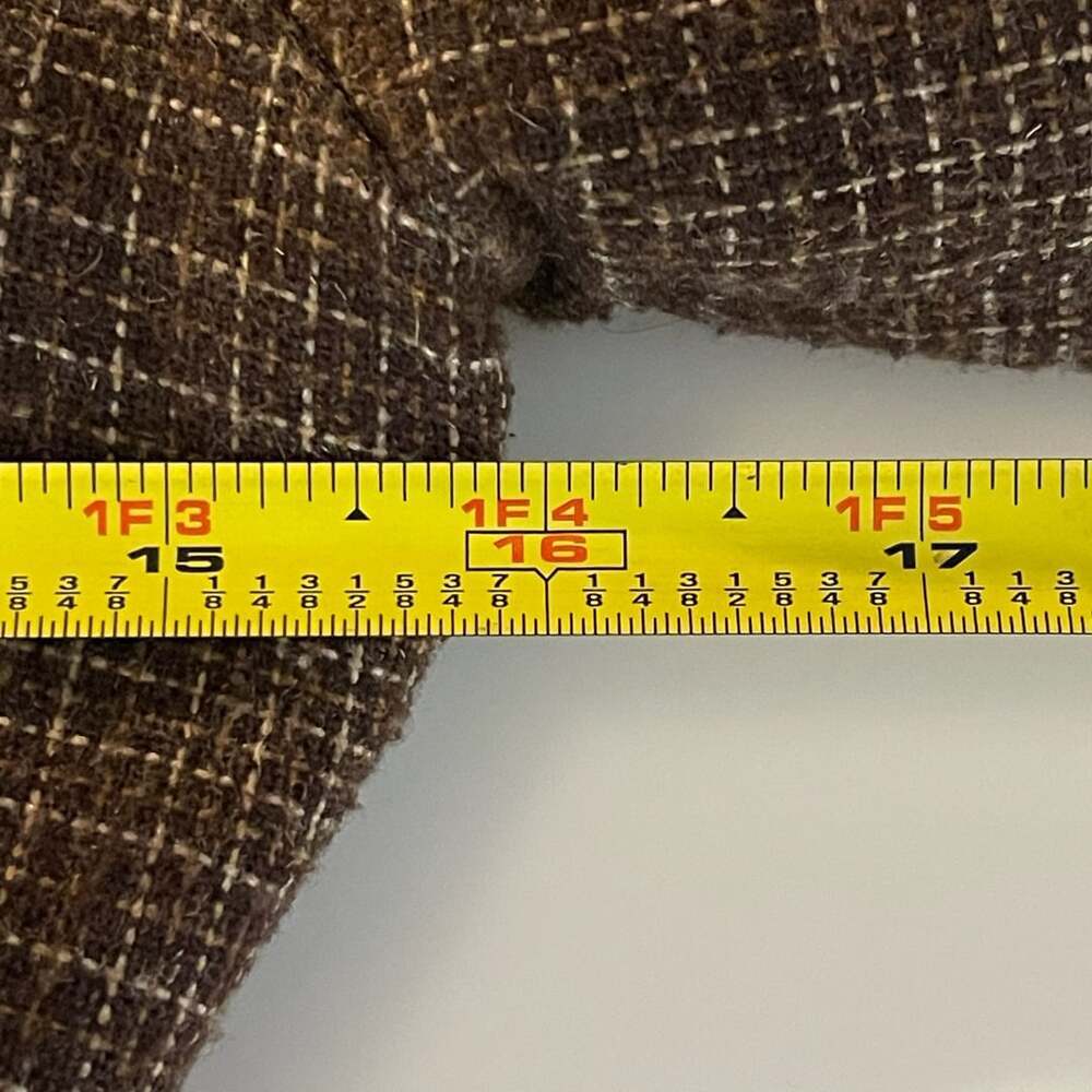 Vintage Young Edwardian Brown Plaid Wool Blazer Jacket with Velvet Contrast Yoke