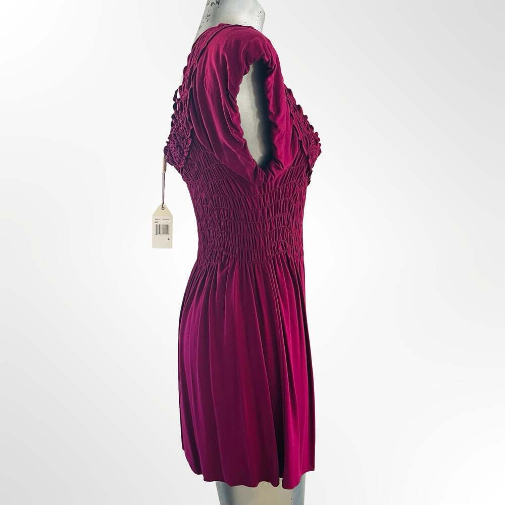 Max Studio Specialty Products Fuchsia Smocked Mini Dress Size L