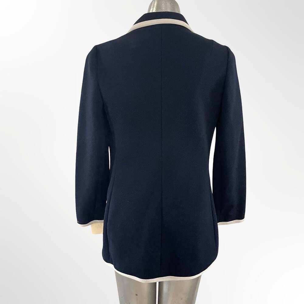 Act III Vintage Navy Blue Contrast White Trim Blazer