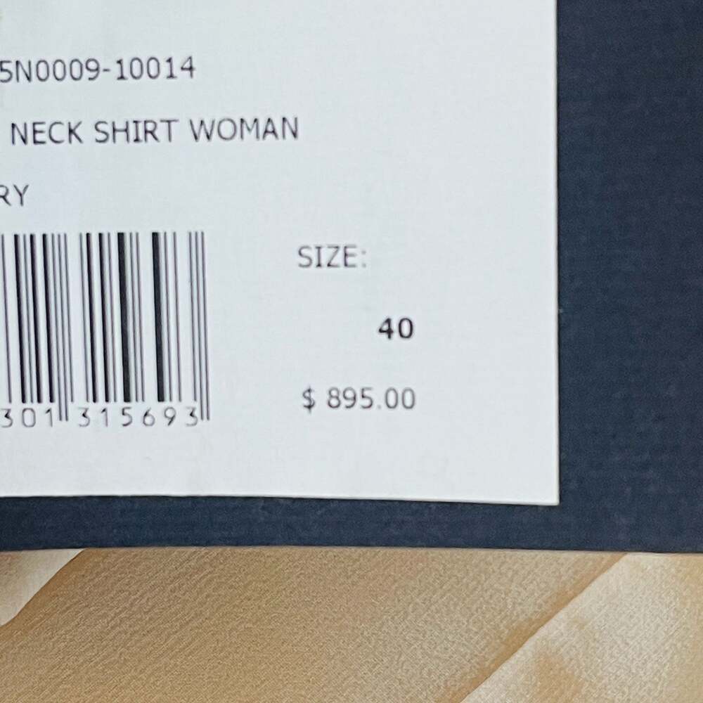 Belstaff Women's Walton Ivory Silk Pleated Studded V-Neck Blouse