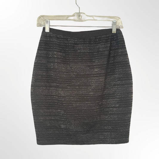 Unbranded Classic Black Metallic-Striped Mini Skirt - size M