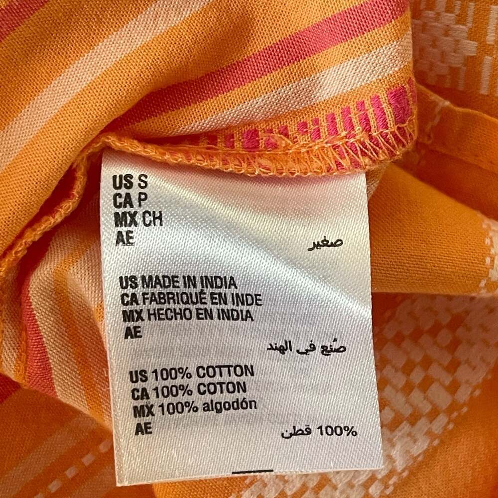 Elegant Style & Co. orange striped peasant blouse