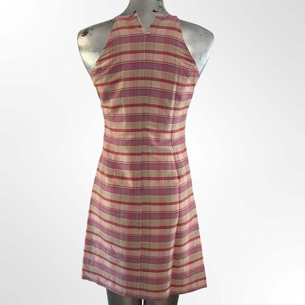 Trio New York Petite Pastel Plaid Halter Mini Dress