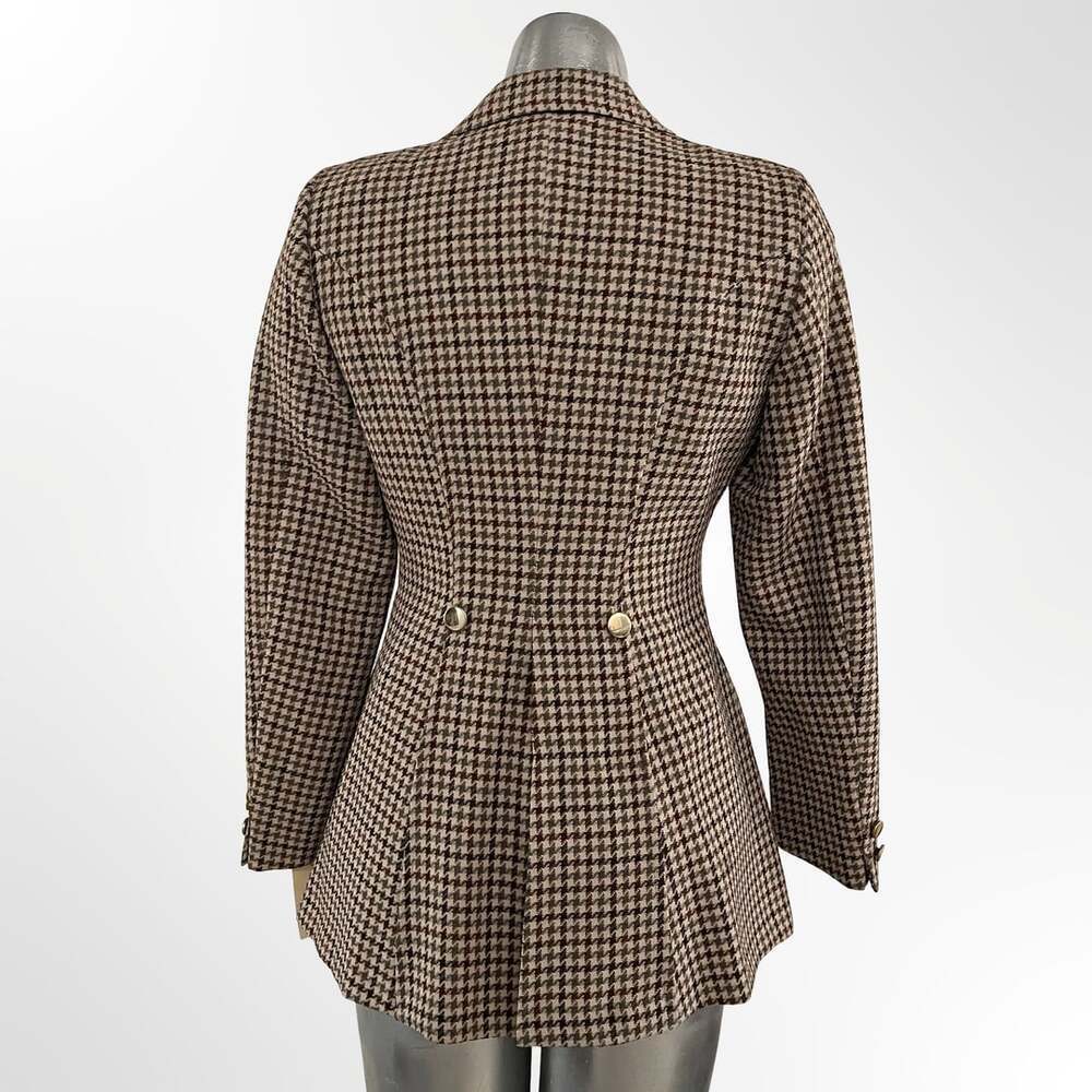 Lord Geoffrey English Riding Habits Brown Houndstooth Fitted Blazer