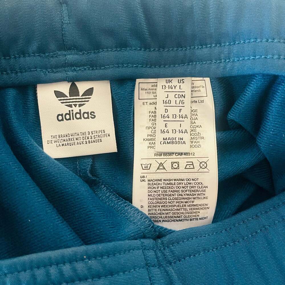 Adidas Originals Youth 3-Stripe Jogger Sweatpants Teal/Blue Size Large 13-14Y