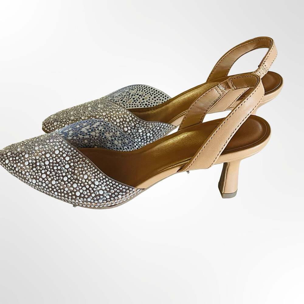 A New Day Women's Embellished Slingback Kitten Heel Pumps