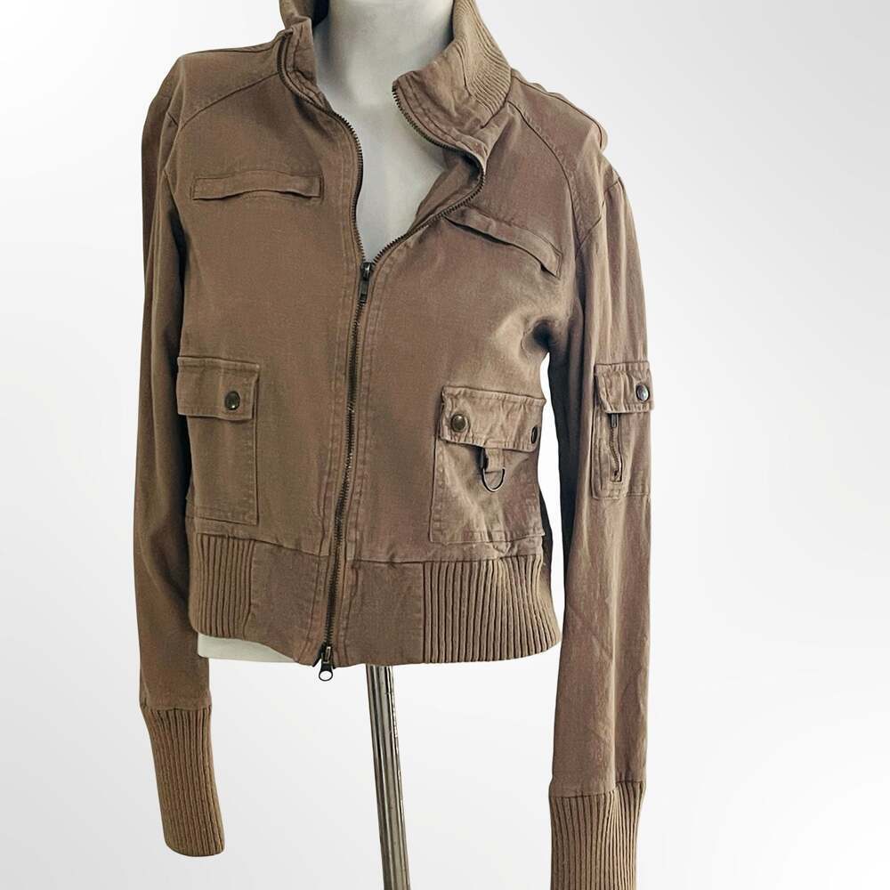 Ashley by 2G International Women's Brown Utility Cargo Jacket, Size Medium
