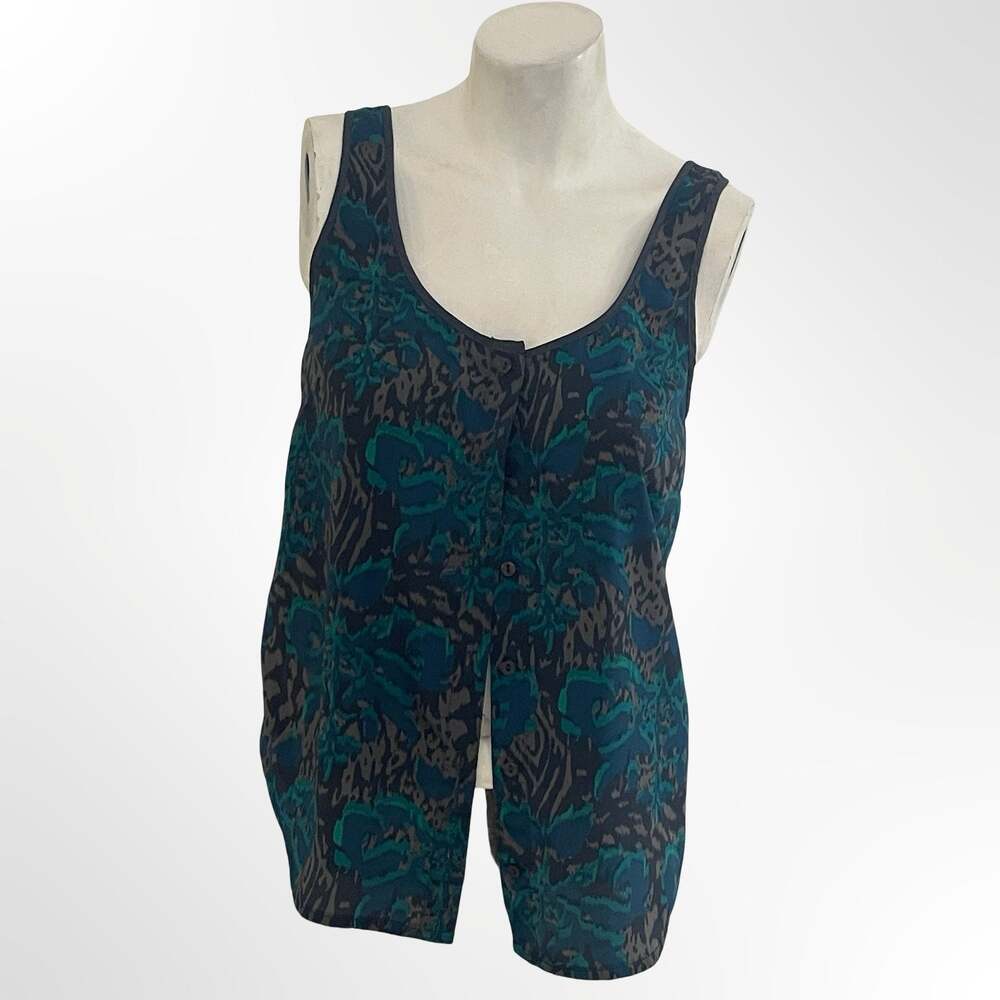 Love Squared Floral Print Lace Back Strappy Tank Top