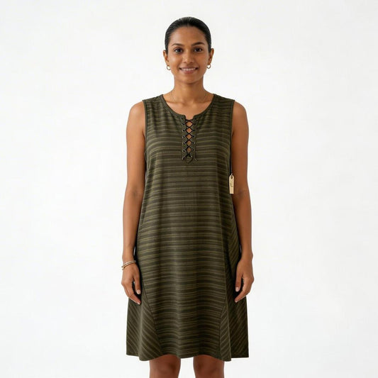 Liz Claiborne Olive Green Knit Top with V-Neck