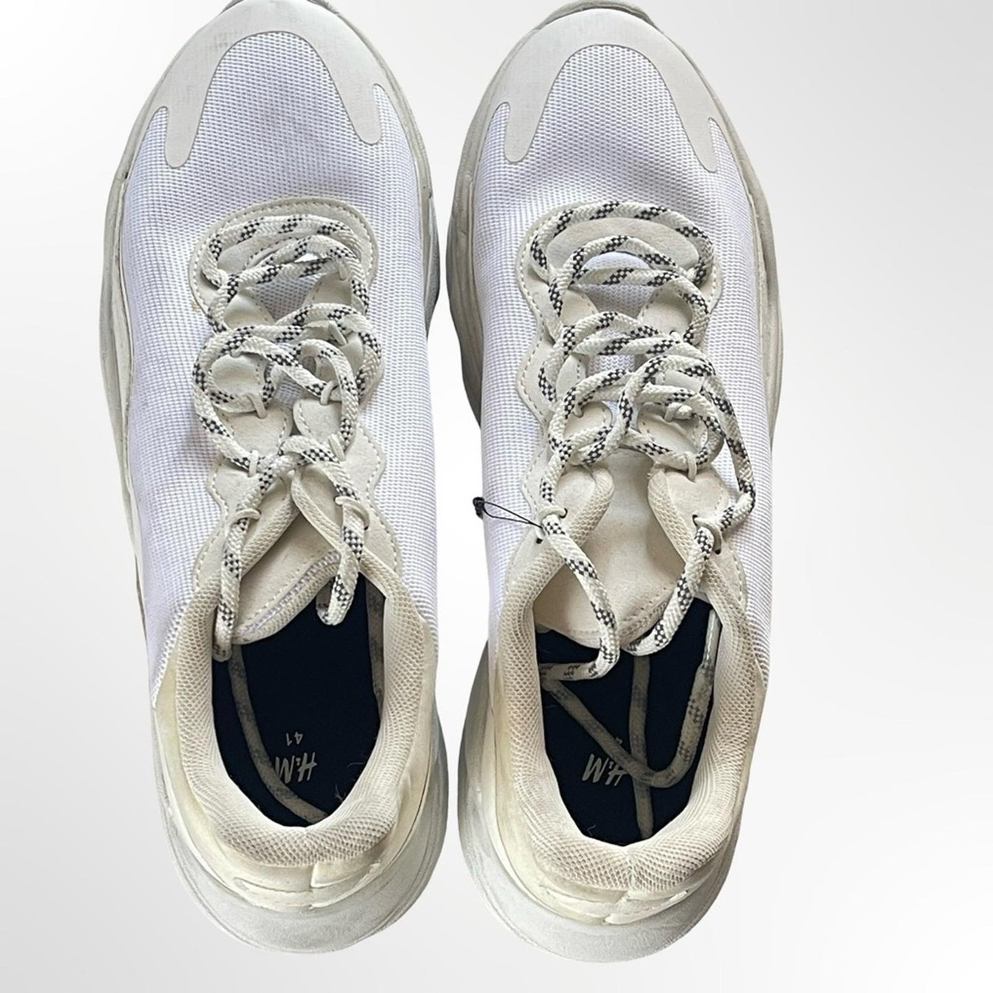 H&M White & Cream Chunky Knit Sneakers in size 41