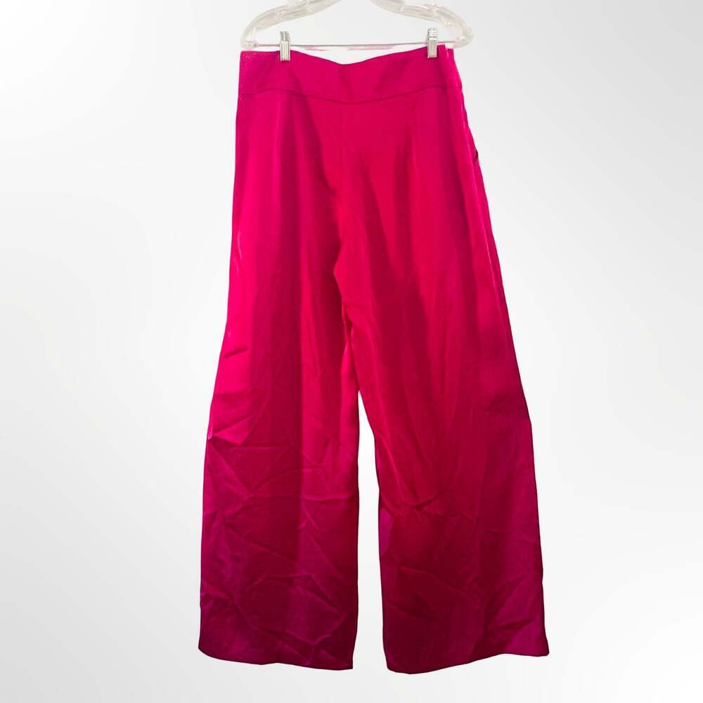 Hanifa Wide Leg Tailored Trousers in Hot Pink, Size XL