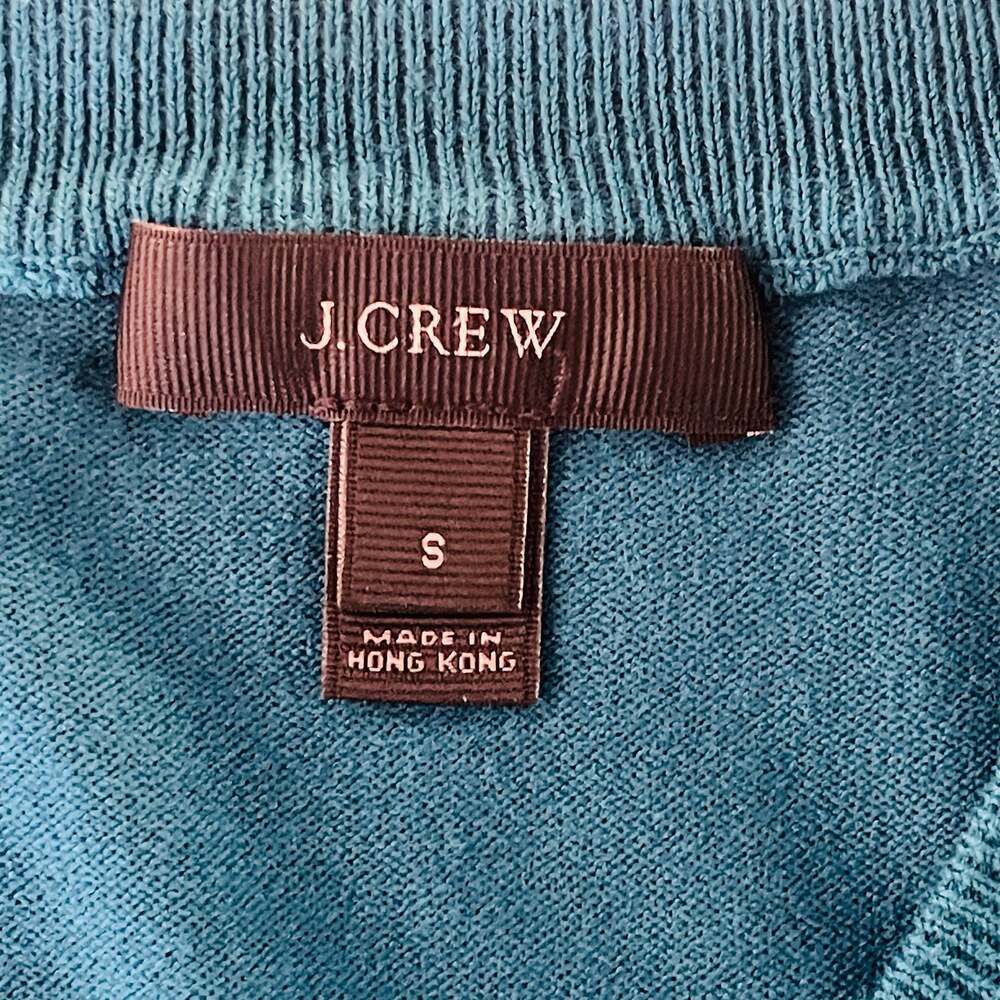 J.Crew Women's Teal Blue Button Down Crew Neck Cardigan Sweater Size S