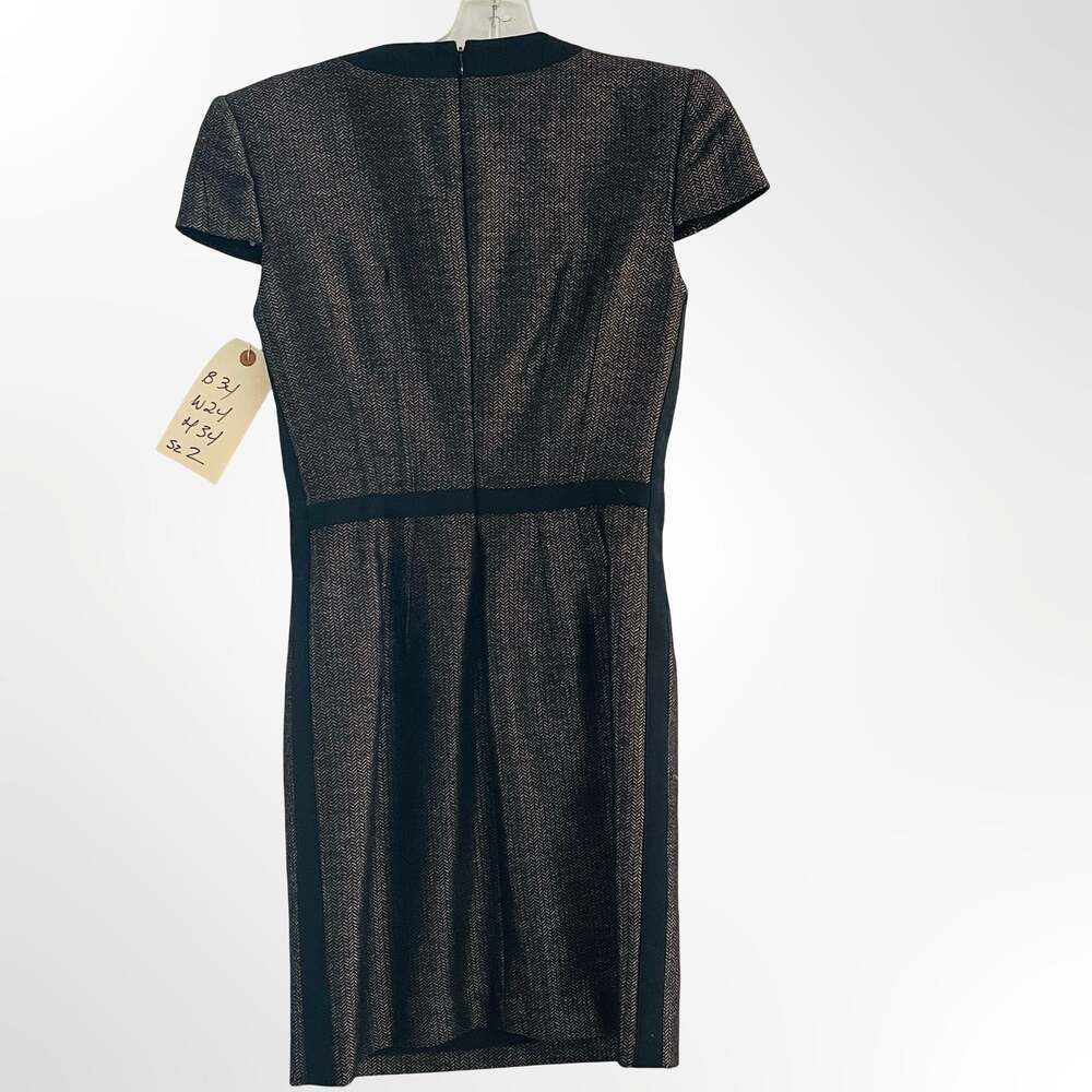 Mackage Collection Wool Blend Herringbone Sheath Dress with Black Trim Size 2